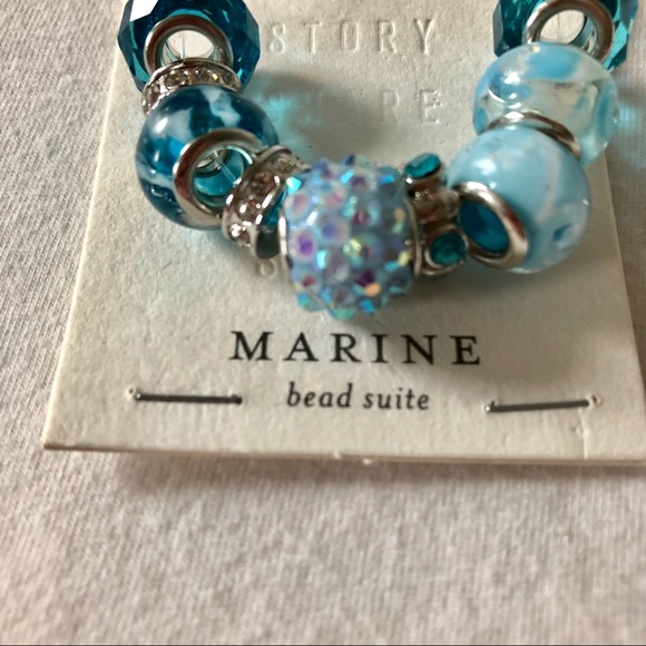 π Bracelet Bead Mix, New on card- 9 beads-Marine - Picture 3 of 3